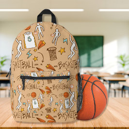 Let's Play Basketball Bedruckter Rucksack