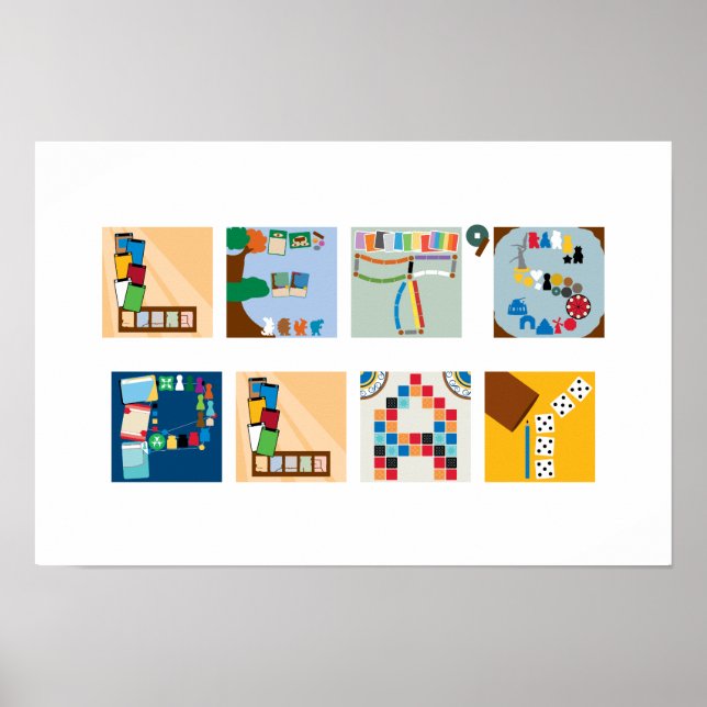 "Let's Play" Brettspiel Alphabet Poster (Vorne)