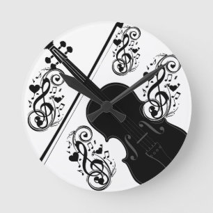 Let's Play,Violin_ Runde Wanduhr