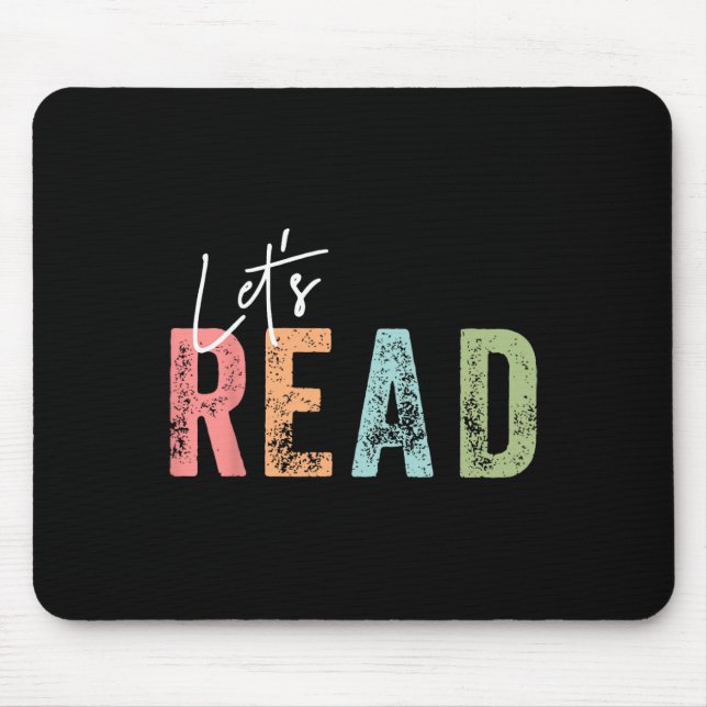 Let's Read Book Nerd Reading Book Lover Librarian  Mousepad (Vorne)
