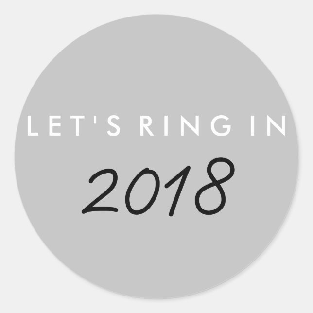 "Let's ring in" Silvestersticker Runder Aufkleber (Vorderseite)