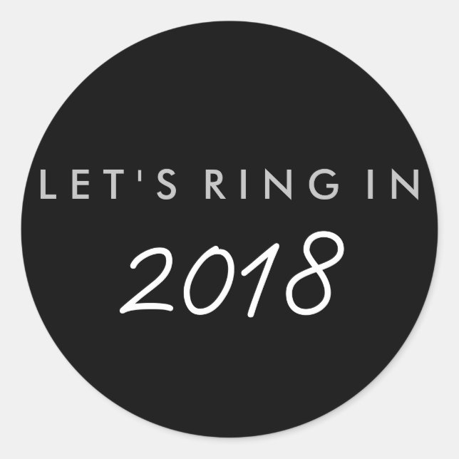 "Let's ring in" Silvestersticker Runder Aufkleber (Vorderseite)
