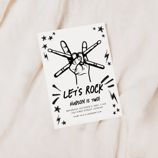 Let's Rock Rock n'Roll Thema Geburtstag einladen Einladung
