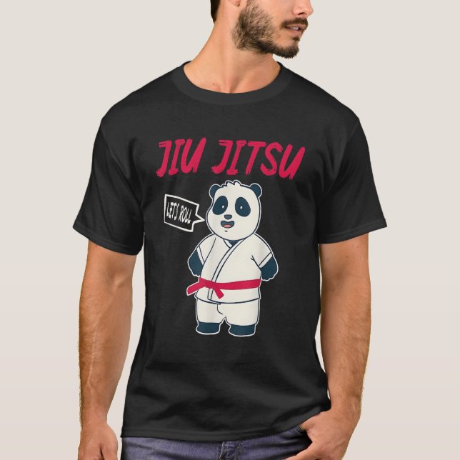 Let's Roll Jiu Jitsu Panda T-Shirt (Vorderseite)