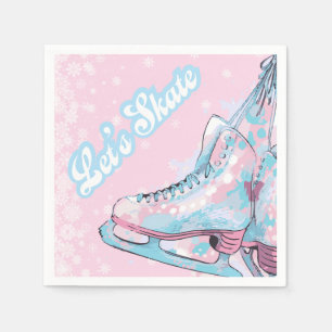 "Let's Skate" Figur Eis Skaten Geburtstagsparty Serviette