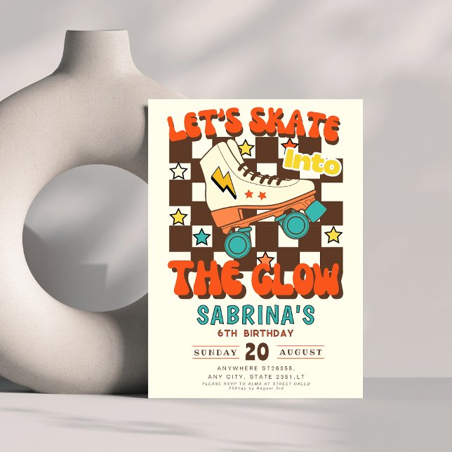 Let's Skate into the glow roller skating birthday  Einladung (Von Creator hochgeladen)