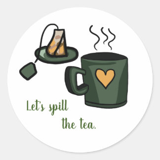 Let's spill the tea sticker scrapbook etiket