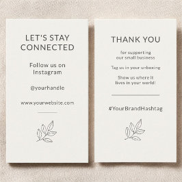 Let's Stay Connected Neutral Minimalist Small Visitenkarte