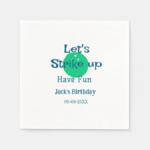 Let's strike up have fun green ball birthday name 