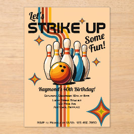 Let's Strike Up Some Fun Bowling Birthday Party Acryleinladungen