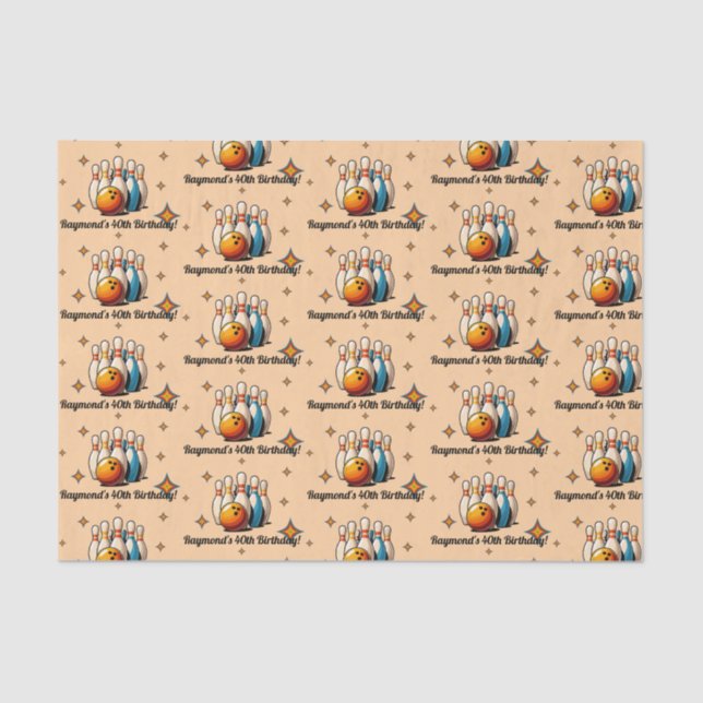 Let's Strike Up Some Fun Bowling Birthday Party Seidenpapier (Vorderseite)