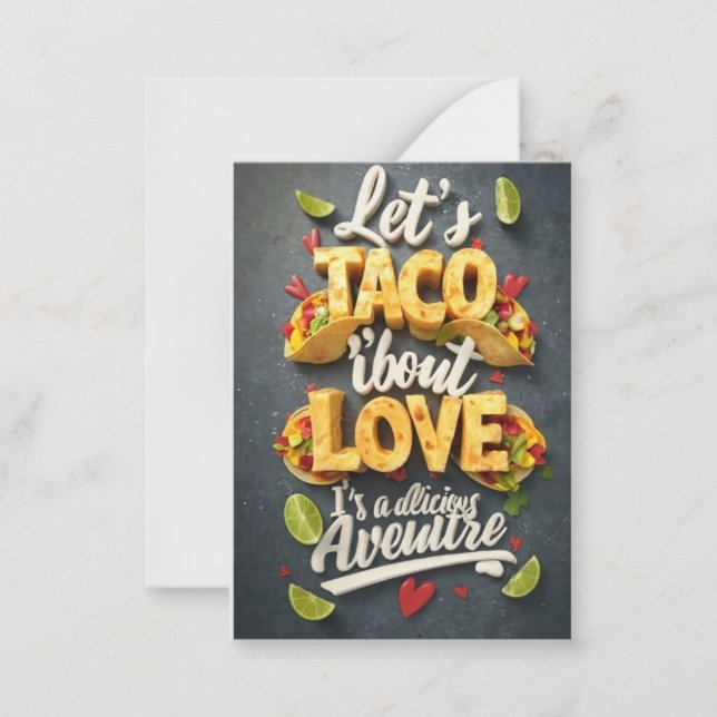 Let's Taco 'Bout Liebe - Ein köstliches Abenteuer Mitteilungskarte (Vorderseite)