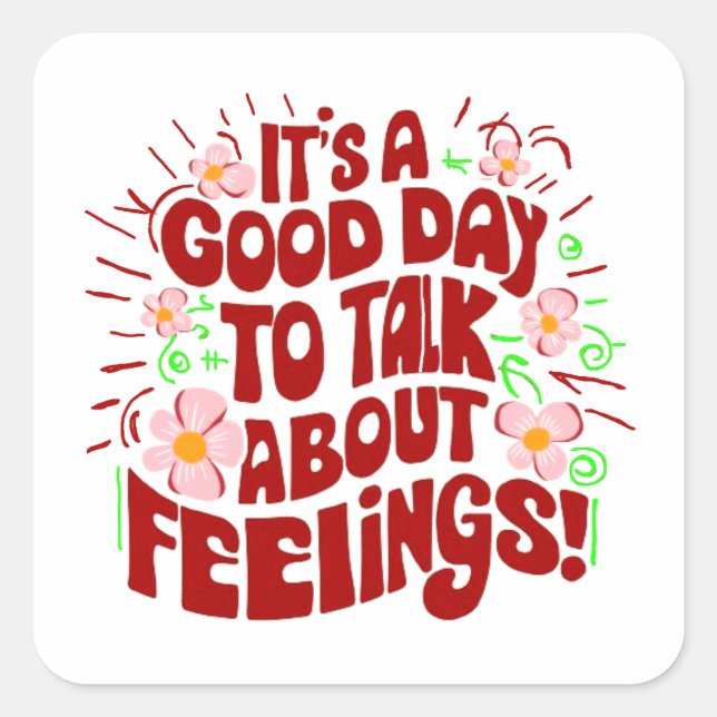 Let's talk about feelings quadratischer aufkleber (Vorderseite)