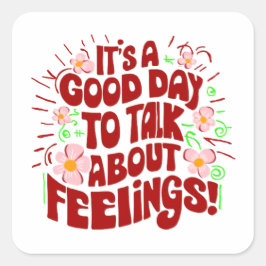 Let's talk about feelings quadratischer aufkleber