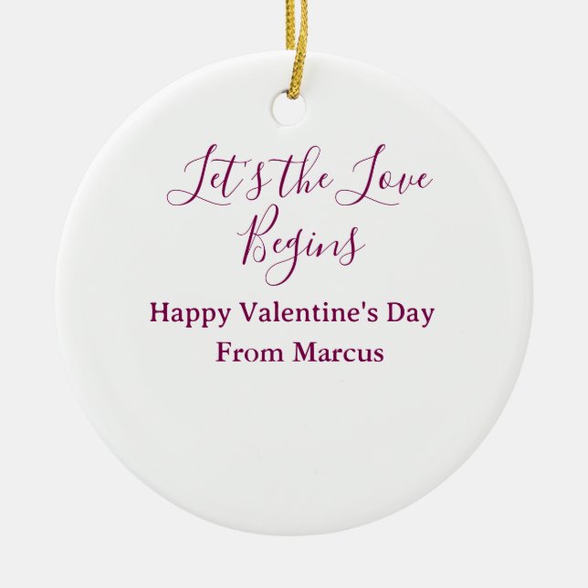 lets the fun begins happy new year name year simpl keramik ornament (Vorne)