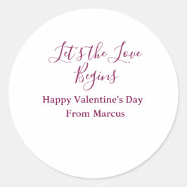 lets the fun begins happy new year name year simpl runder aufkleber