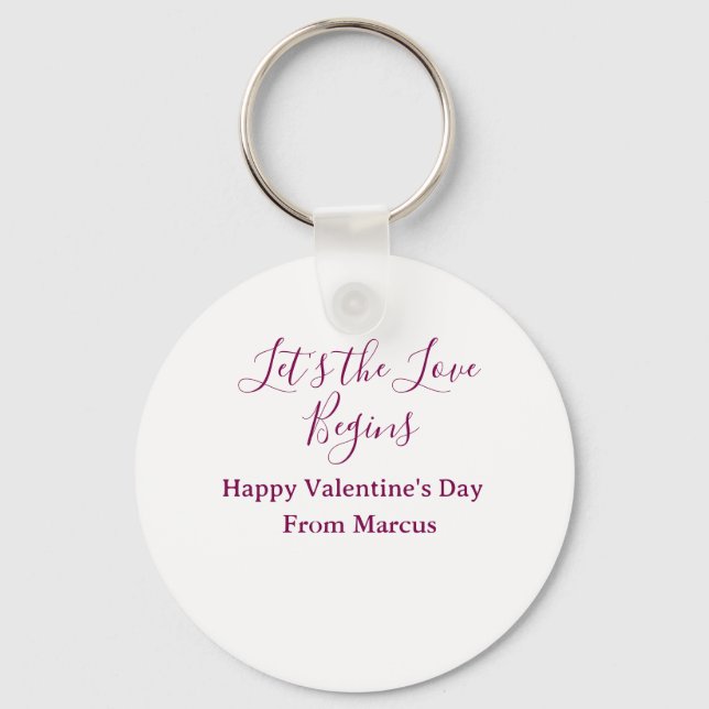 lets the fun begins happy new year name year simpl schlüsselanhänger (Vorderseite)