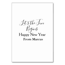 lets the fun begins happy new year name year simpl tischnummer