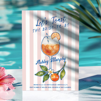 Let's Toast Orange Spritz Brautparty Einladung