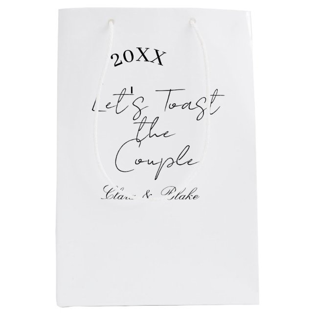 Let's toast the couple engagement wedding party ye mittlere geschenktüte (Vorderseite)
