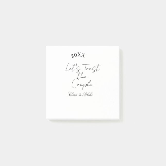 Let's toast the couple engagement wedding party ye post-it klebezettel (Vorderseite)