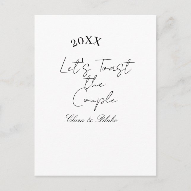 Let's toast the couple engagement wedding party ye postkarte (Vorderseite)