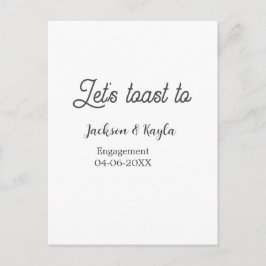 Let's toast to engagement party name date elegant  postkarte