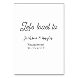 Let's toast to engagement party name date elegant  tischnummer