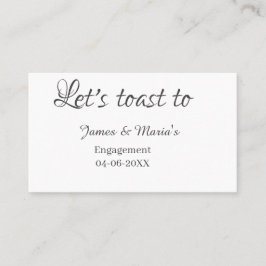 Let's toast to engagement party name date elegant  visitenkarte