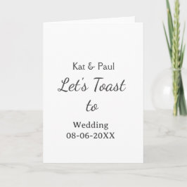 Let's toast to wedding add name date simple couple karte
