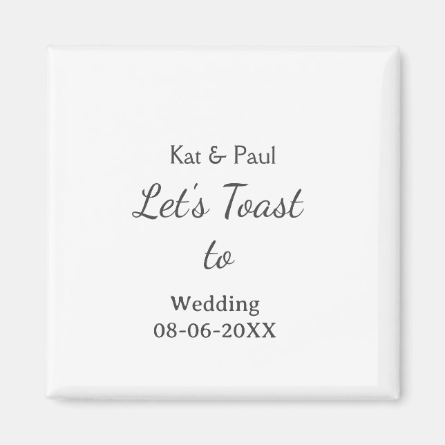 Let's toast to wedding add name date simple couple magnet (Vorne)