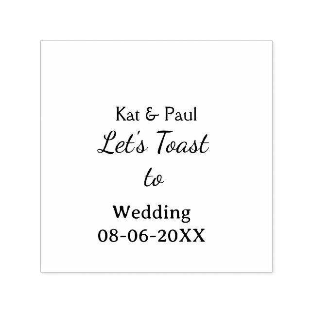 Let's toast to wedding add name date simple couple permastempel (Design)