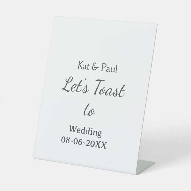 Let's toast to wedding add name date simple couple sockelschild (Vorderseite)