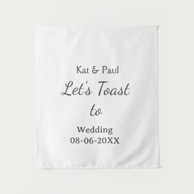 Let's toast to wedding add name date simple couple wandteppich (Vorderseite)
