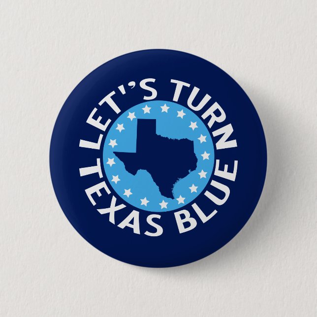 Let's Turn Texas Blue Vote Democrat Political Button (Vorderseite)