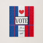 Let's VOTE! Puzzle<br><div class="desc">Get into the patriotic spirit, and also have a little fun with this puzzle. Don't forget to vote. Buy as is or make several changes, including words, colors, and letter styles. Original work; © Sharon Lee Hudson. All rights reserved.</div>