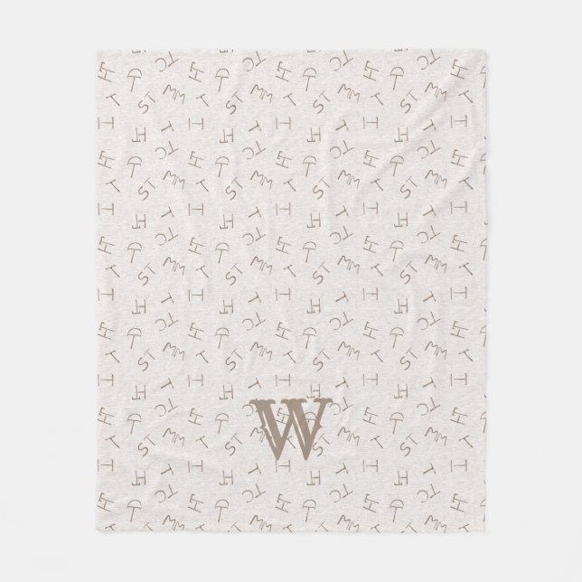Letted Cattle Brand Tan Fleecedecke (Vorderseite)