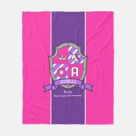 Letter A Adelle Name bedeutet rosa lila Einhorn Fleecedecke