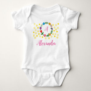 Letter A Alexandra Personalize Name Initial Baby Strampler
