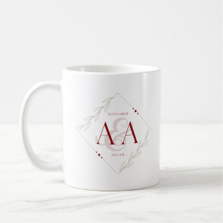 Letter A and A Stizza & white weded monogram Tasse