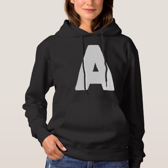 Letter A big and bold white Hoodie (Vorderseite)