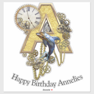 Letter A Birthday, anpassbarer Aufkleber