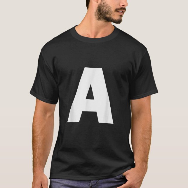 Letter A Capital Alphabet Monogram Initial  T-Shirt (Vorderseite)