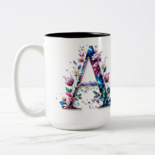 Letter A Coffee Tasse - Blumendesign für Geschenke