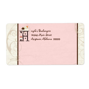 Letter A Cupcake Business Address Mailing Labels