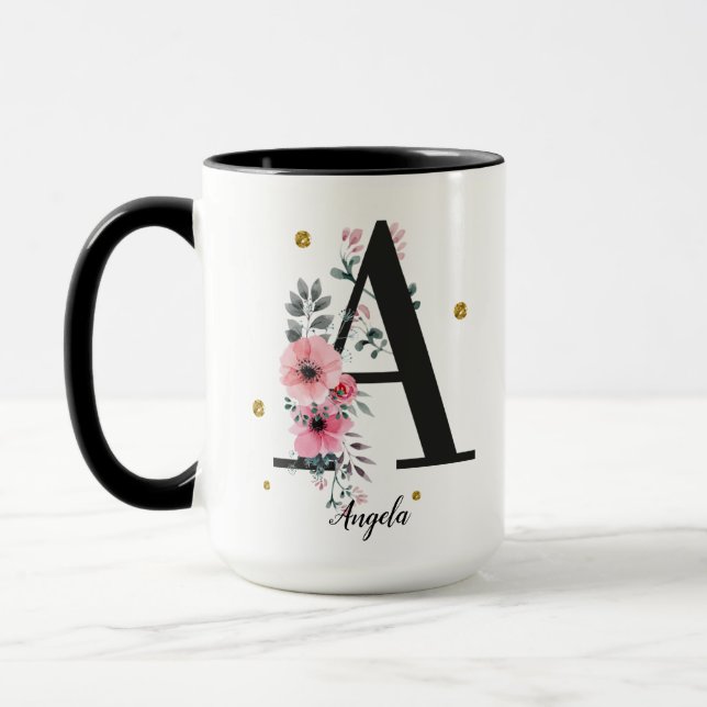 Letter A custom name Tasse (Links)