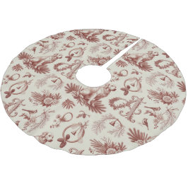 Letter A Dog Christmas Tree Skirt Holiday Polyester Weihnachtsbaumdecke