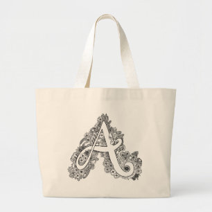 Letter A doodle monogramm tobag Jumbo Stoffbeutel
