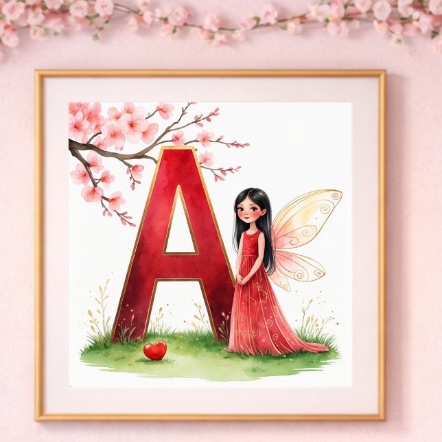 Letter A Fairy Nursery Poster - Cherry Blossoms (Von Creator hochgeladen)