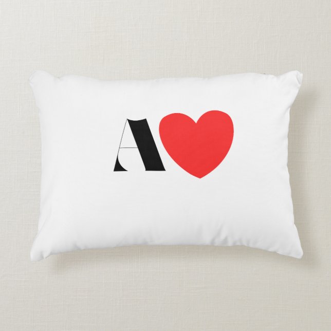Letter A Heart - Valentine Initial Love Design Dekokissen (Vorderseite)